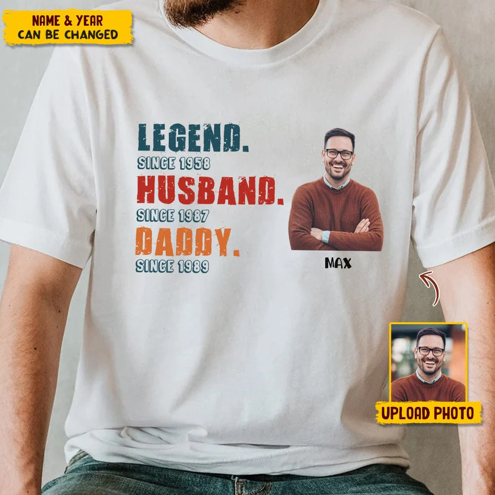 Custom Photo Grandpa Legend Shirt Family N304 HN590 - Image 5