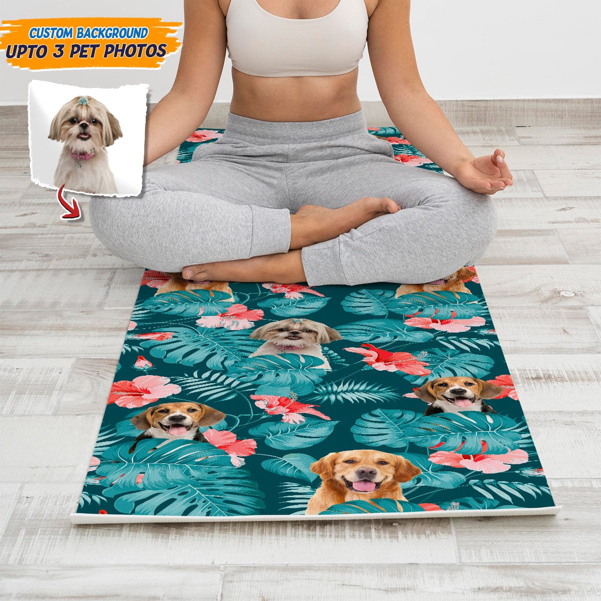 Custom Photo Dog Cat Hawaii Pet Yoga Mats (Carry Bag Included) T286 888721 - Image 2