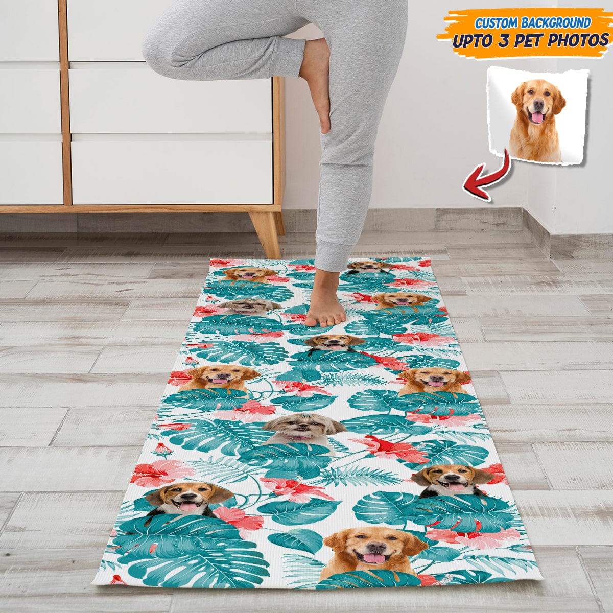 Custom Photo Dog Cat Hawaii Pet Yoga Mats (Carry Bag Included) T286 888721 - Image 3