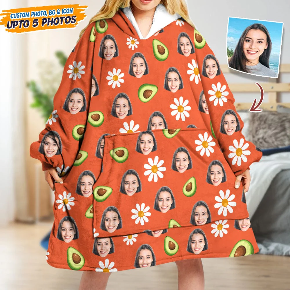 Upload Photo Dog Cat With Accessories Pattern Hoodie Blanket T368 HN590 - Image 7