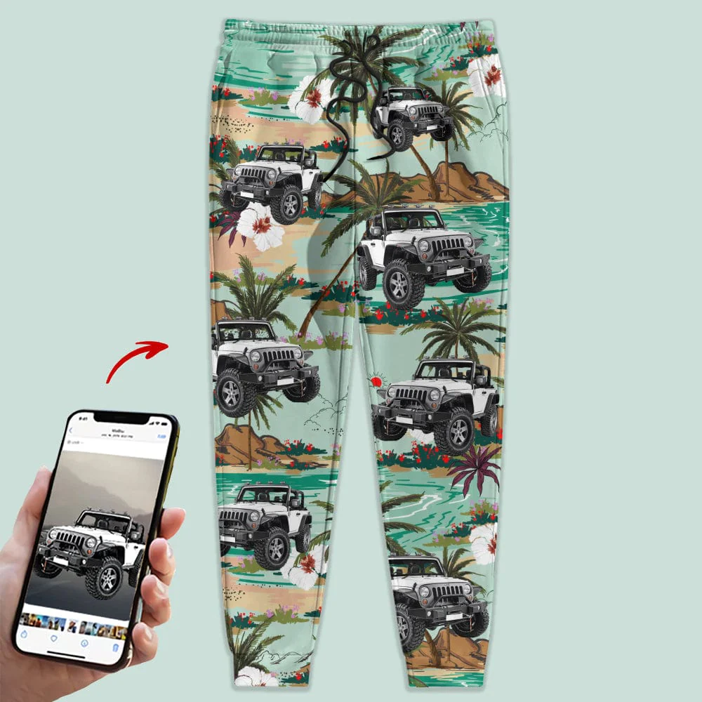 Custom Photo Car Men and Women's Sweatpants N304 888738 - Image 2