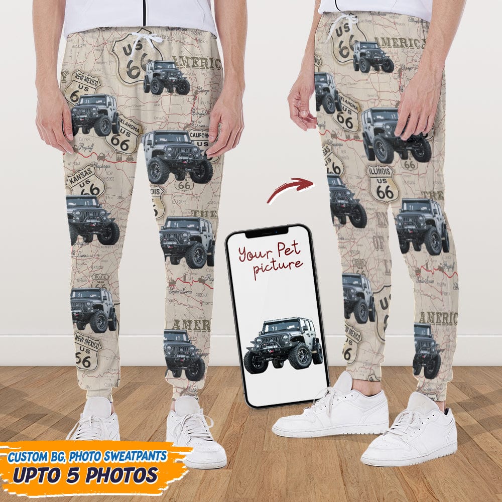Custom Photo Car Men and Women's Sweatpants N304 888738 - Image 5