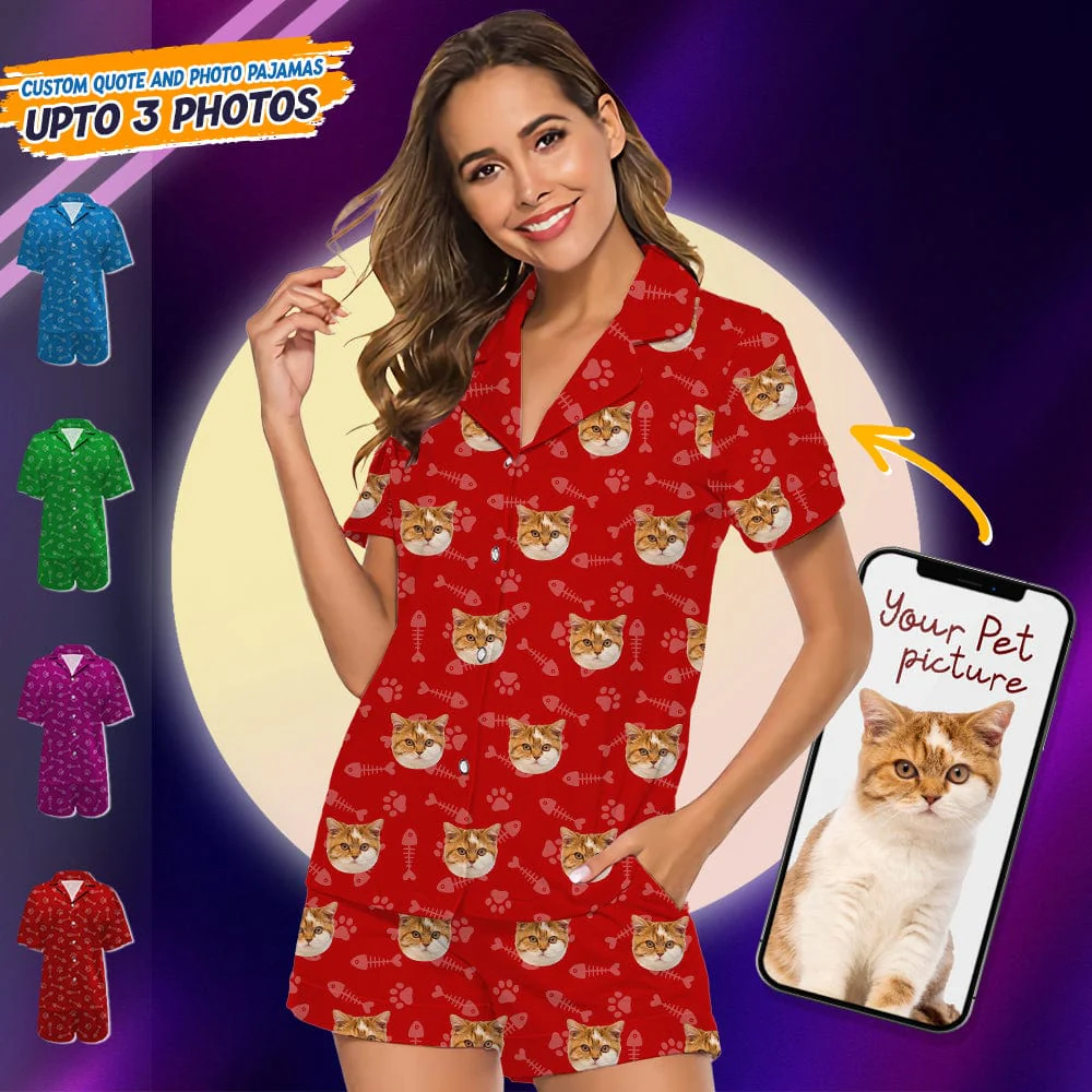 Custom Photo Dog Cat Short Pajamas K228 HA75 888753 - Image 3