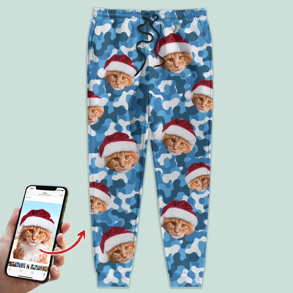 Custom Photo Camo Background For Cat Lover Sweatpants N304 888788 - Image 5
