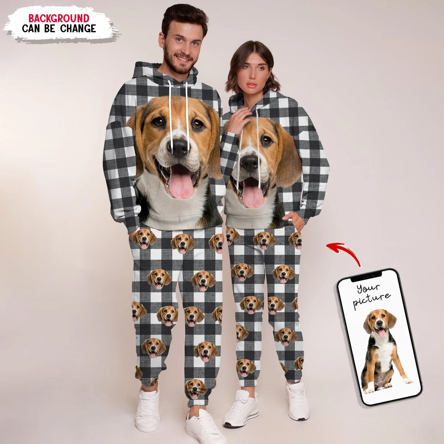 Custom Dog Cat Photo Christmas Pattern Hoodie&Sweatpants HO82 N304 888806 - Image 3