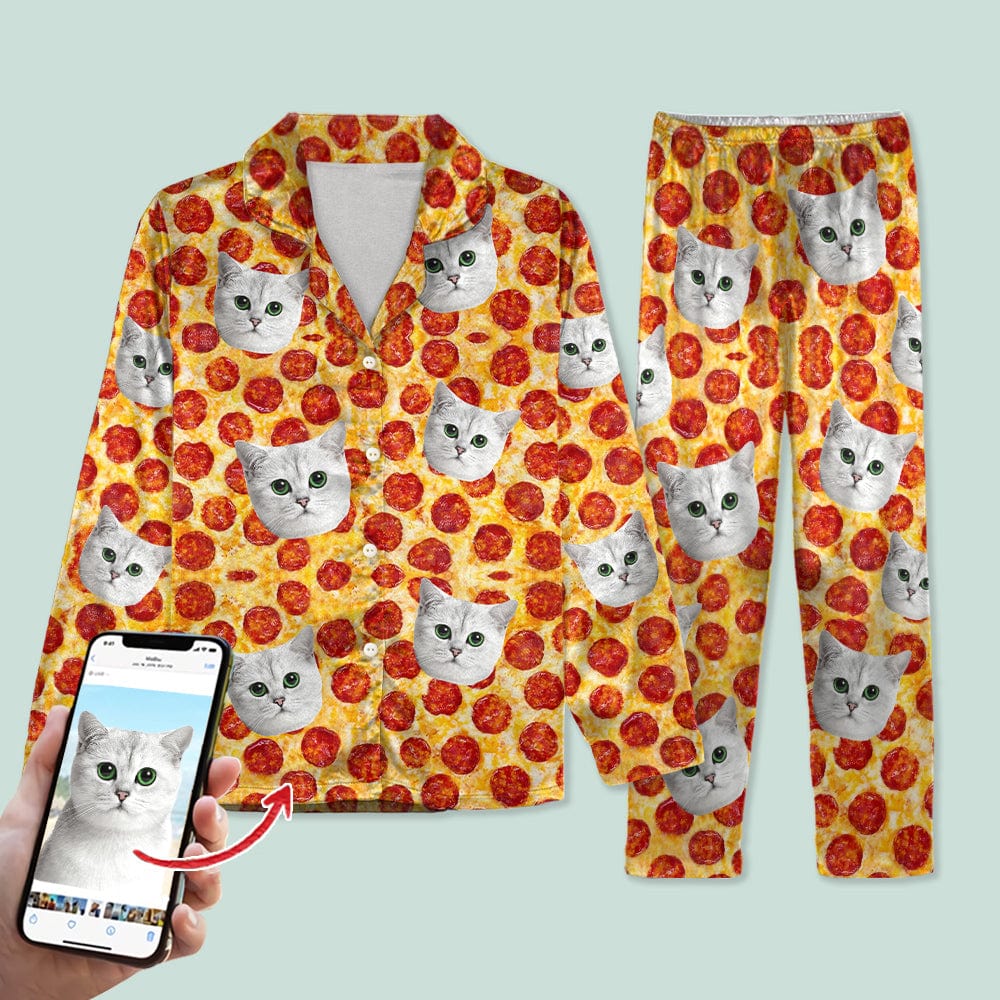 Custom Photo Tie Dye Background Cat Pajamas N304 HA75 888810 - Image 2