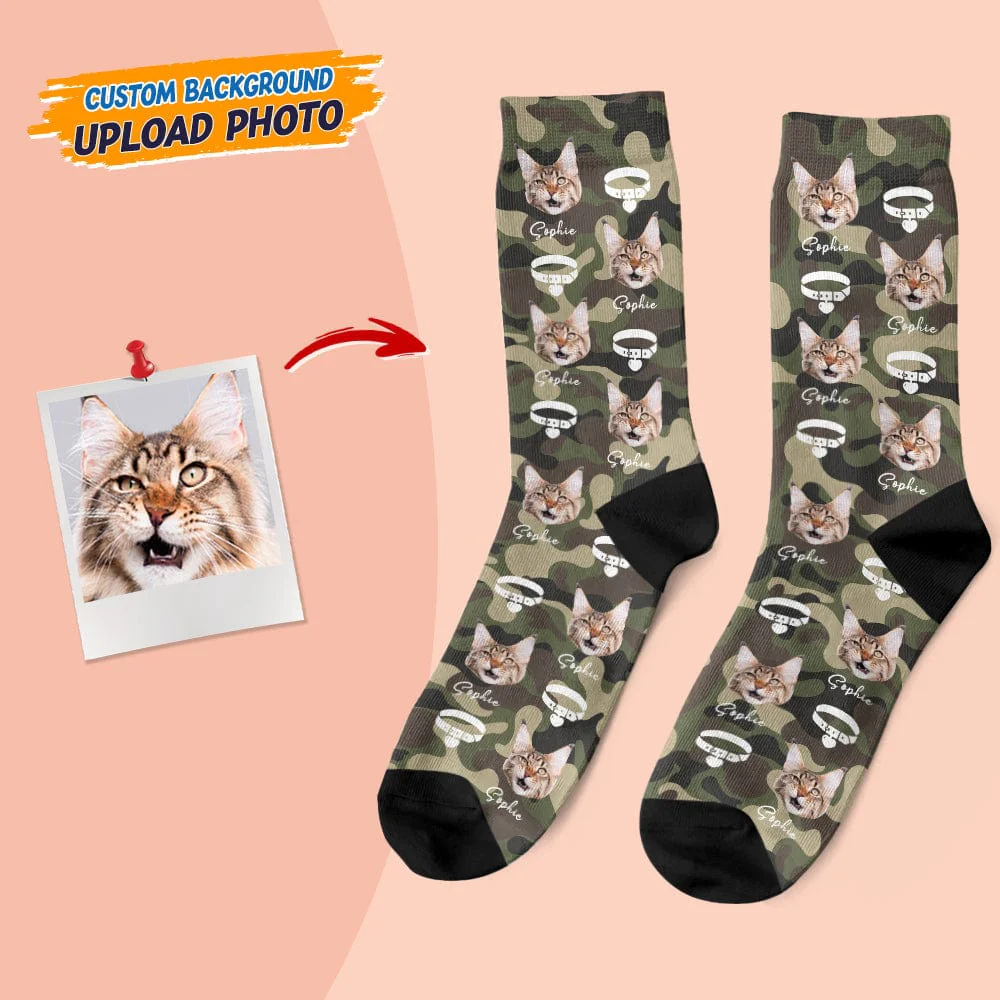Custom Photo Cat Tie Dye Socks N304 HN590 - Image 2