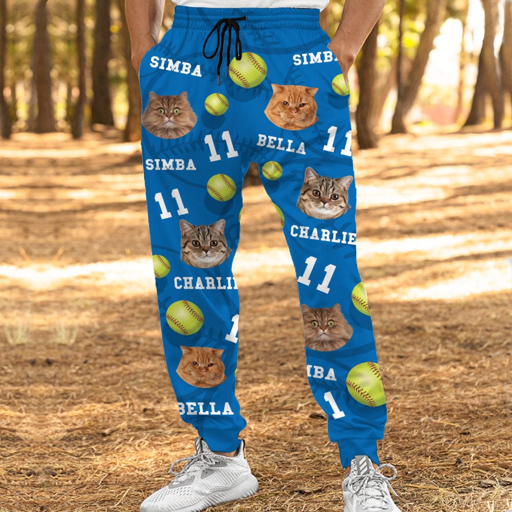 Custom Photo Dog Cat With Softball Pet Sweatpants T286 HN590 - Image 2