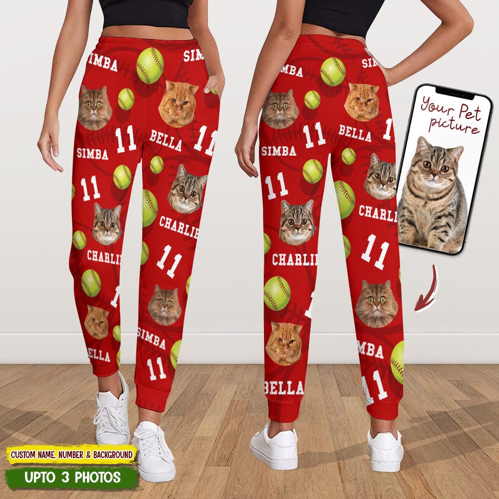 Custom Photo Dog Cat With Softball Pet Sweatpants T286 HN590 - Image 4
