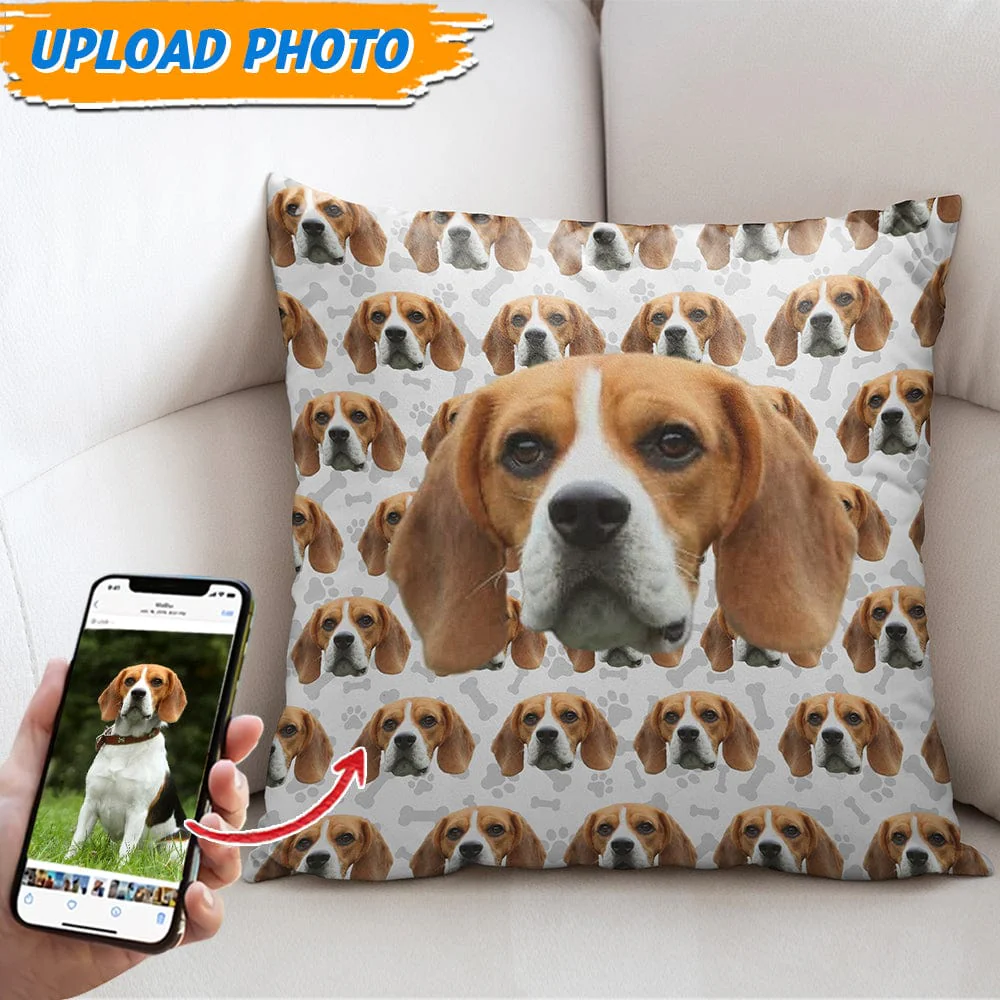 Pets Photo Seamless Dog Throw Pillow T368 HN590
