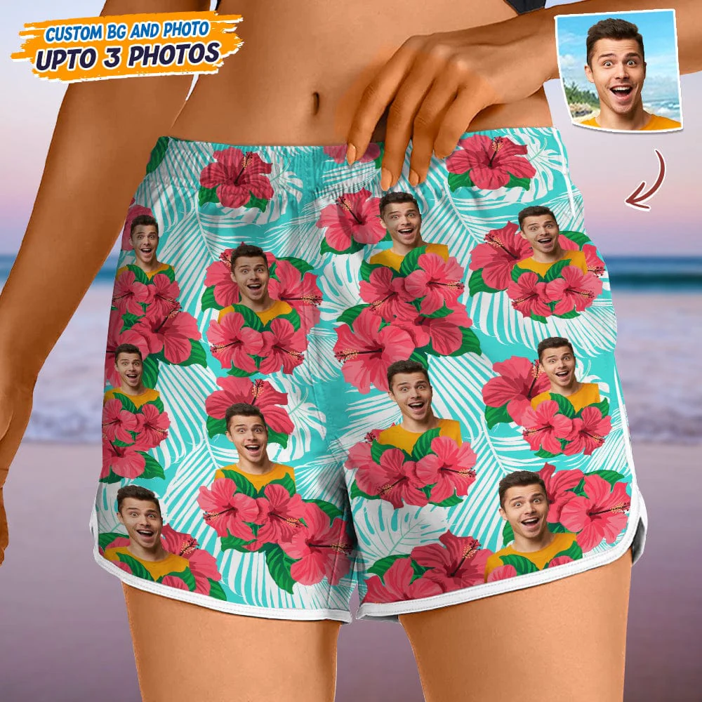Upload Human Face Photo With Pattern Women's Beach Short TA29 888866