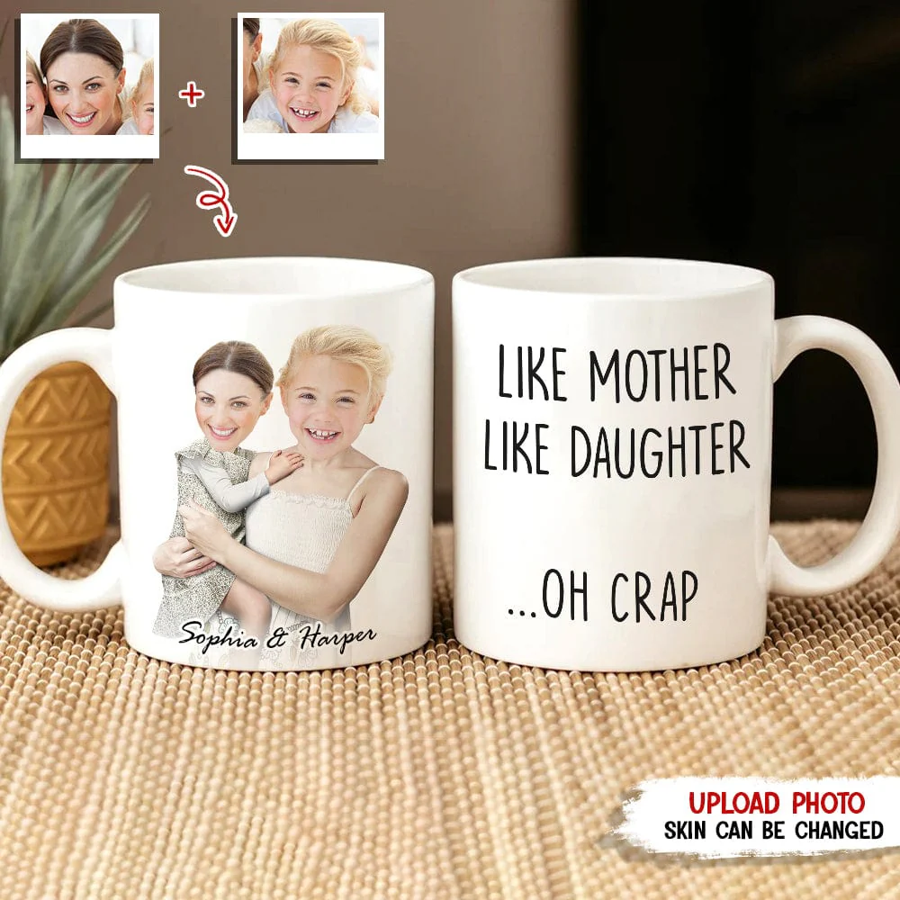 Custom Photo Like Father Like Child Family Mug N369 HN590 - Image 2