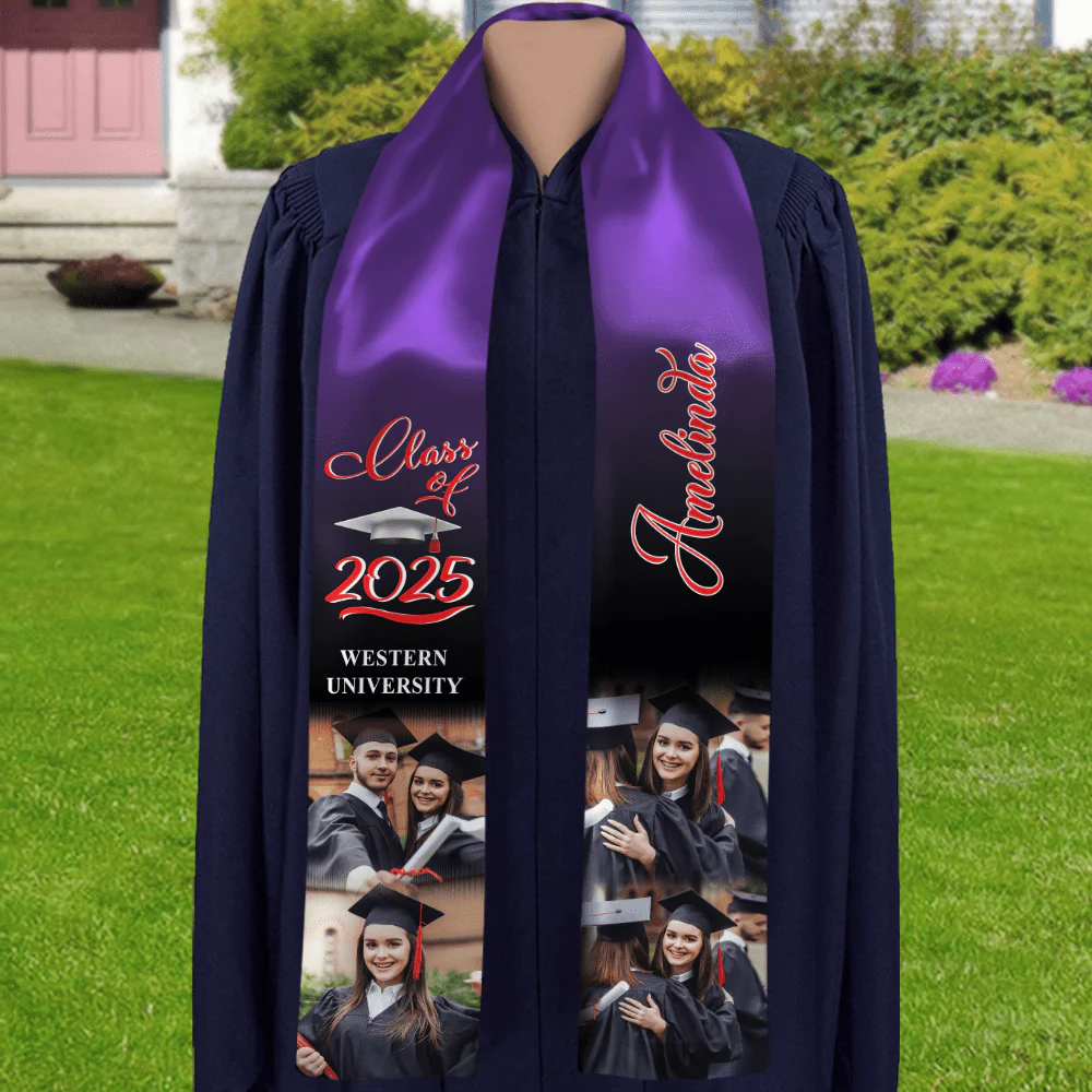 Photo Class of 2026 Stoles Sash, Graduation Gift, Senior Gift N304 TH10 888873 - Image 3
