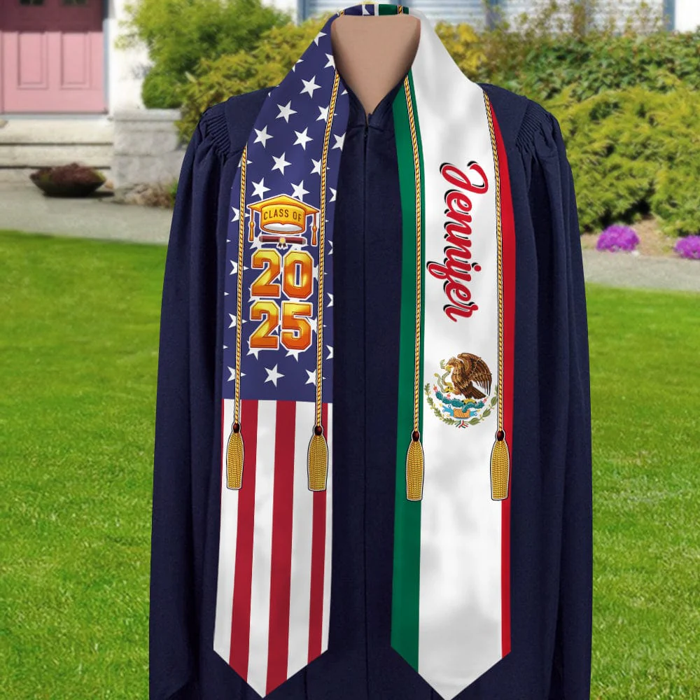 Country Flag Class of 2026 Stoles Sash, Graduation Gift, Senior Gift K228 CH07 888875 - Image 3