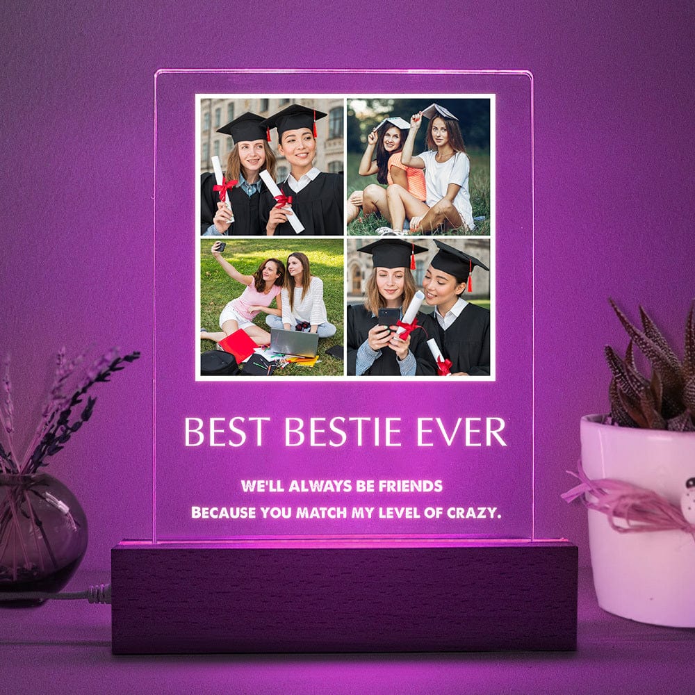 Custom Photo Bestie Ever Graduation Acrylic Plaque With LED Night Light K228 HN590 - Image 2