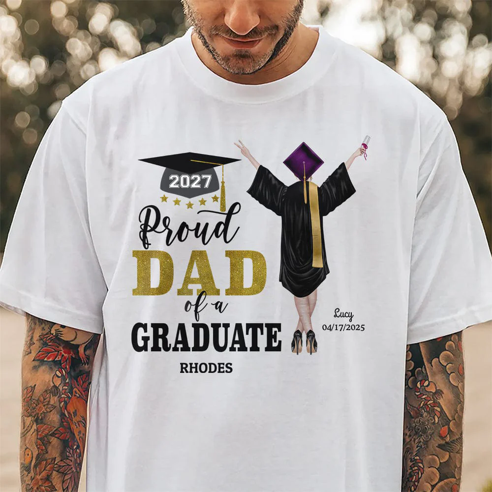 Proud Dad Proud Mom of a Graduate Graduation Shirt 888887 - Image 2