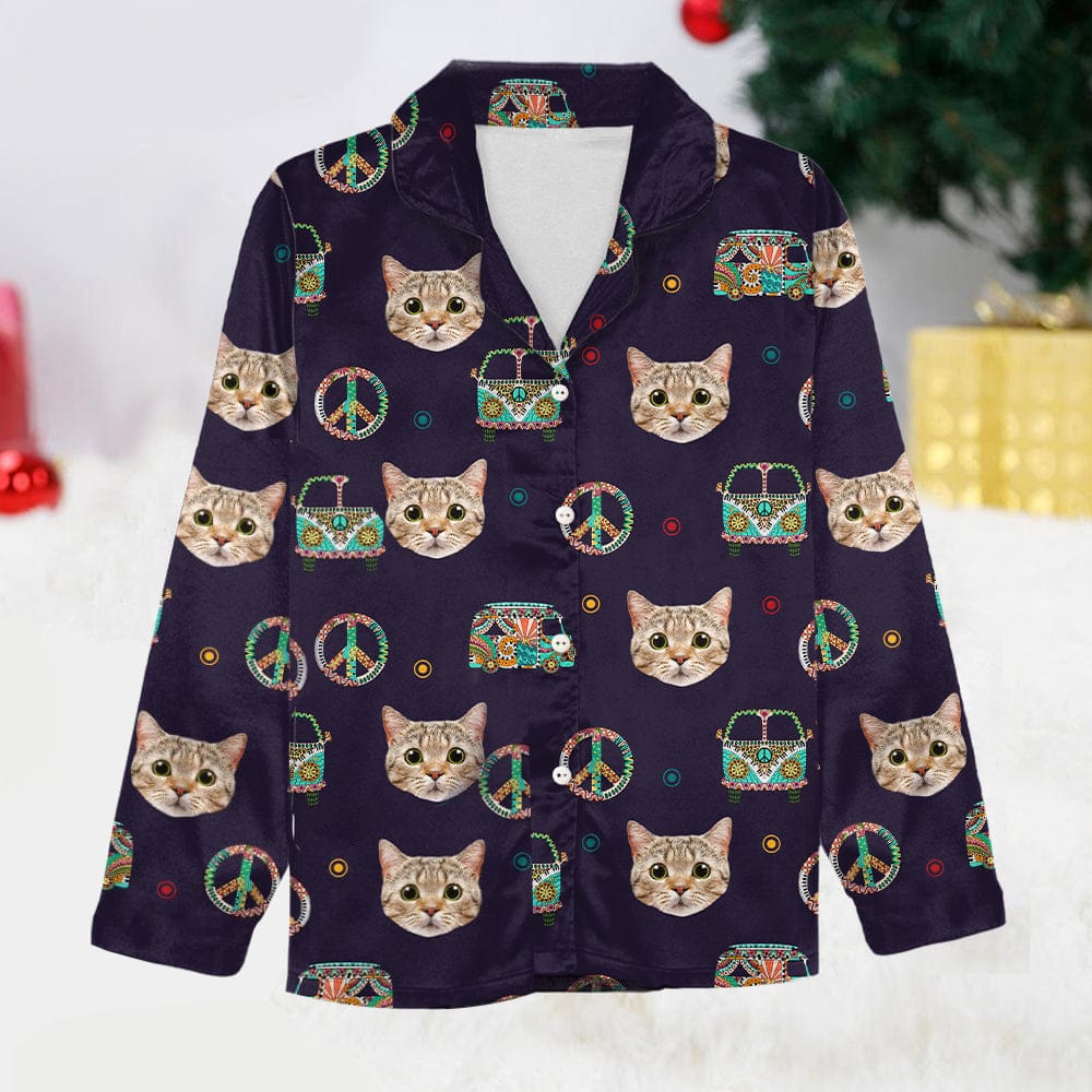 Custom Cat Photo With Decoration Hippie Pajamas T368 888892 - Image 2