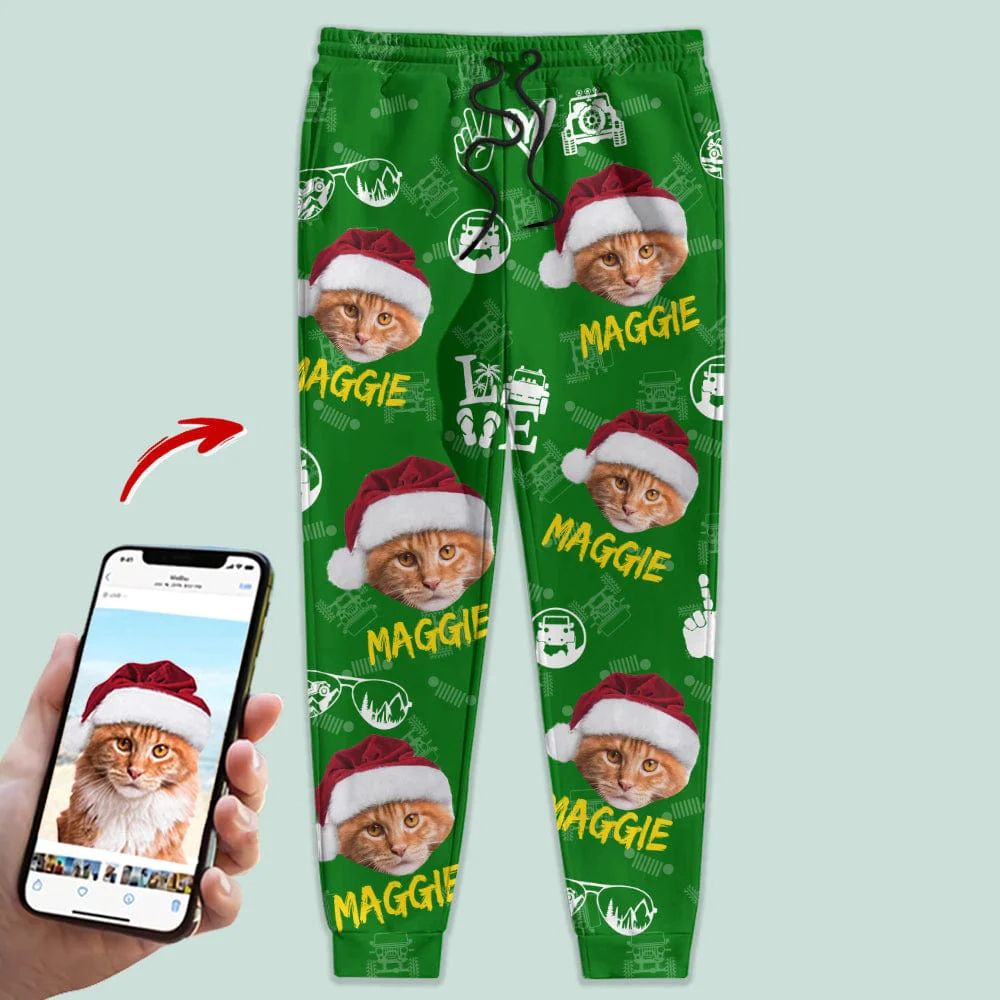 Custom Cat Photo With Offroad Pattern Sweatpants N304 HN590 - Image 2