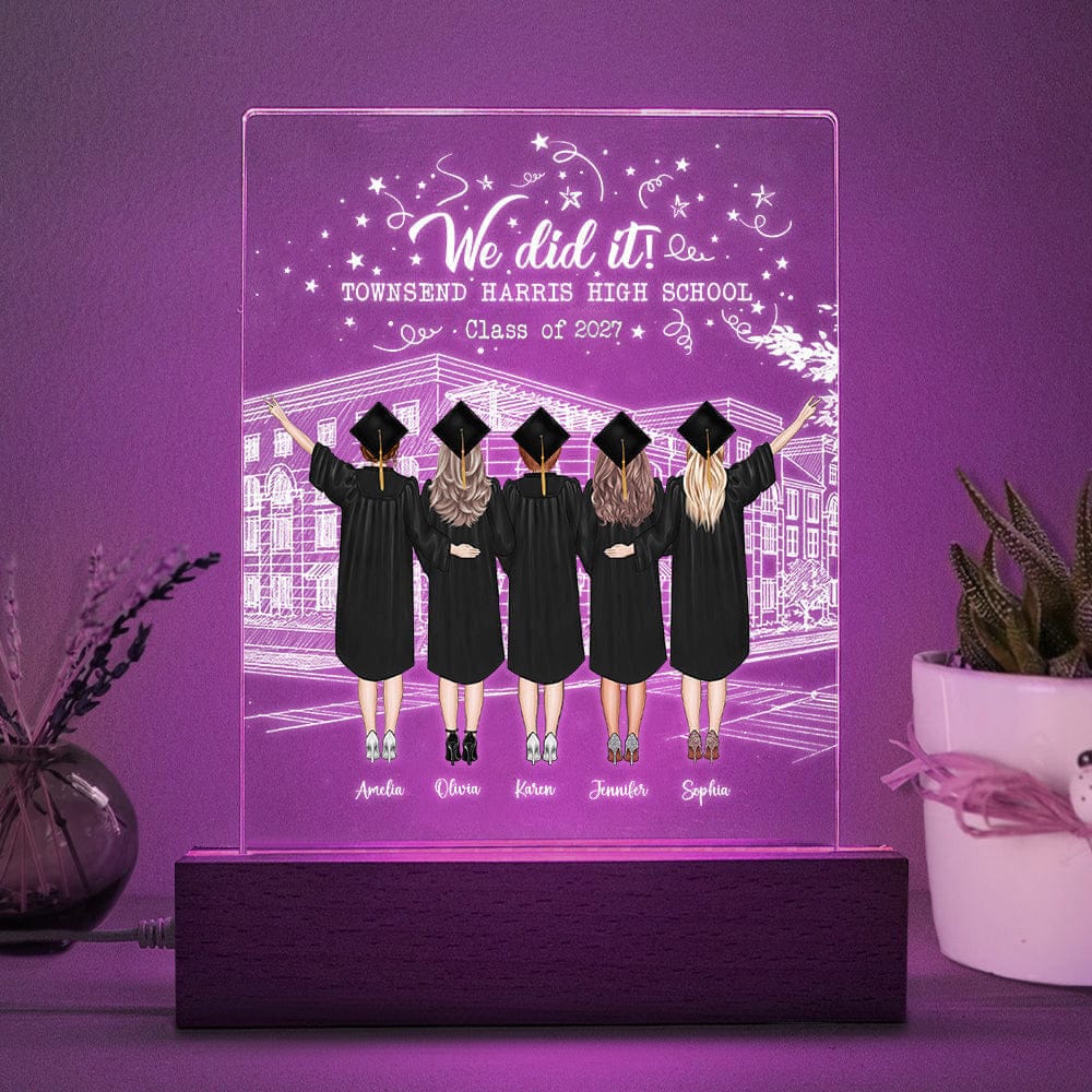 Best Friend Graduation Gift - We did it! Acrylic Plaque With LED Night Light N304 HN590 - Image 5