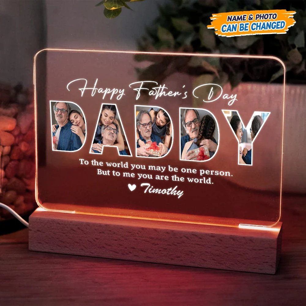 Custom Shape Father's Day Acrylic Plaque LED Night Light TA29 888957 - Image 2