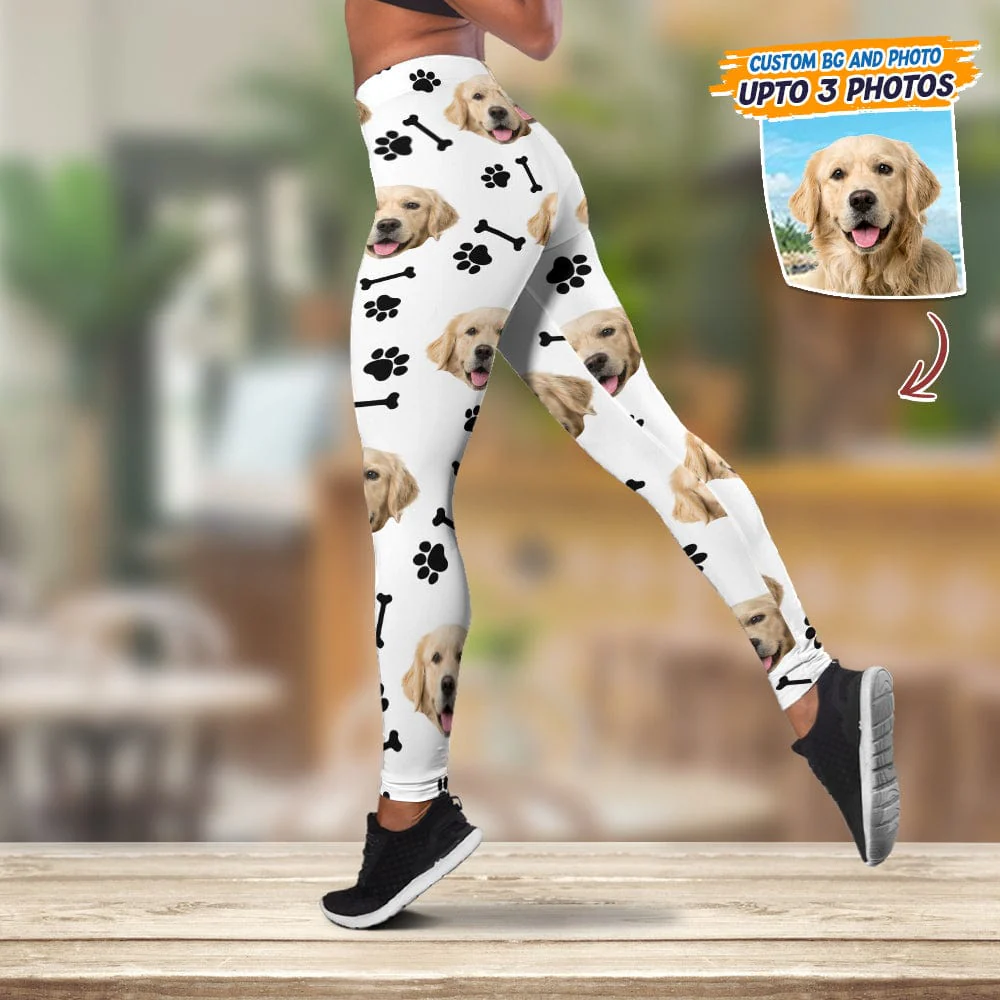 Custom Photo With Accessory Pattern For Dog Lover Legging Set NHS87 - Image 4