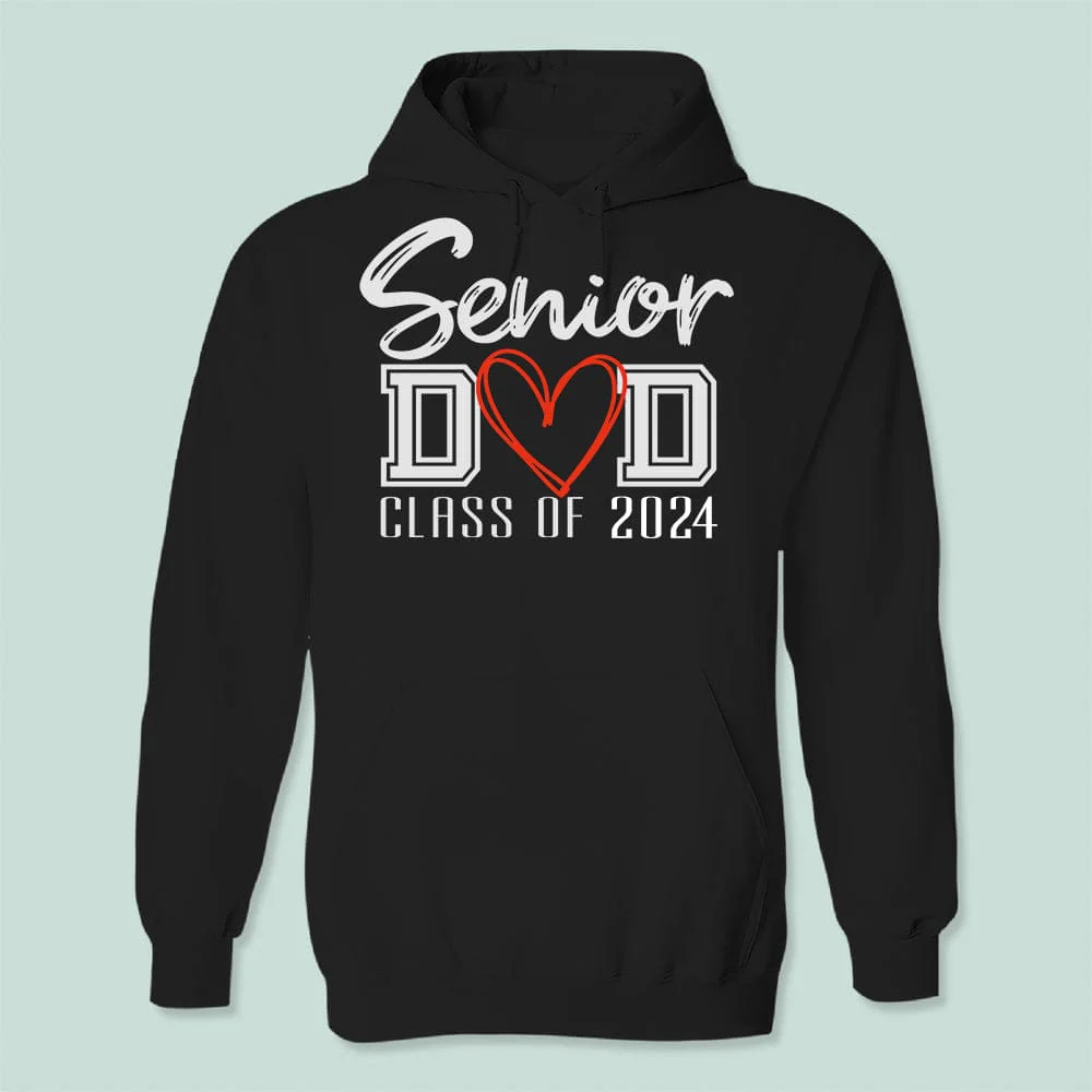 Senior Dad Class Of 2024 Graduation Dark Shirt NHS87 HN590 - Image 2