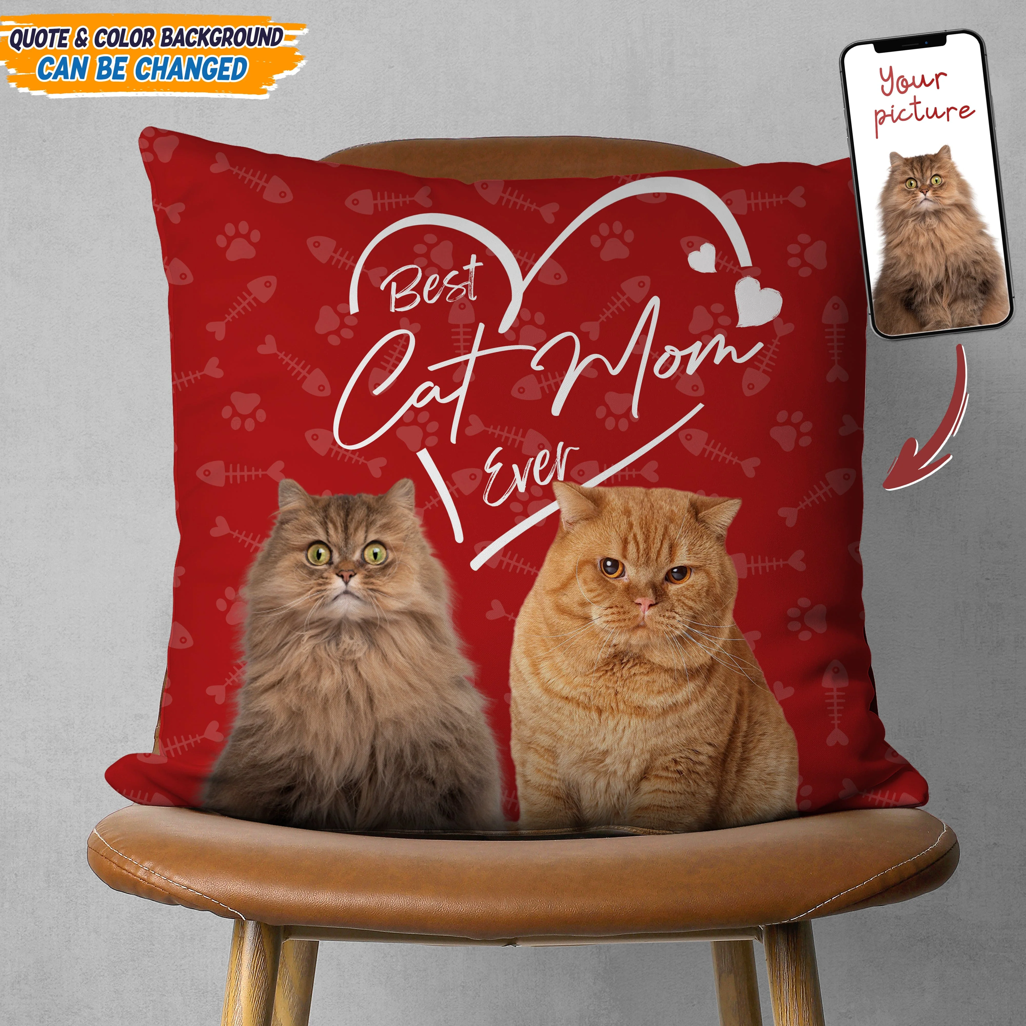 Best Cat Mom Ever Cat Pillow N304 888991 - Image 3