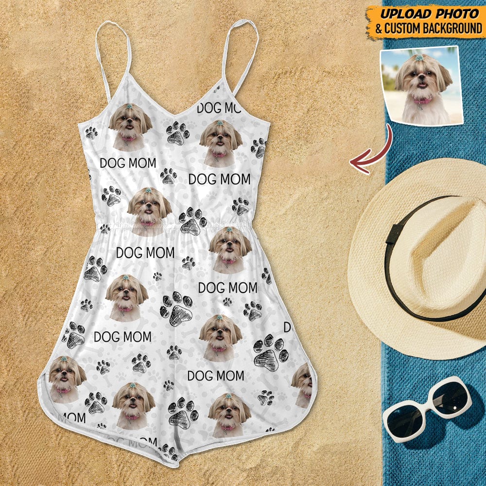 Custom Photo Dog Cat Mom Sleeveless Romper N304 992 - Image 8