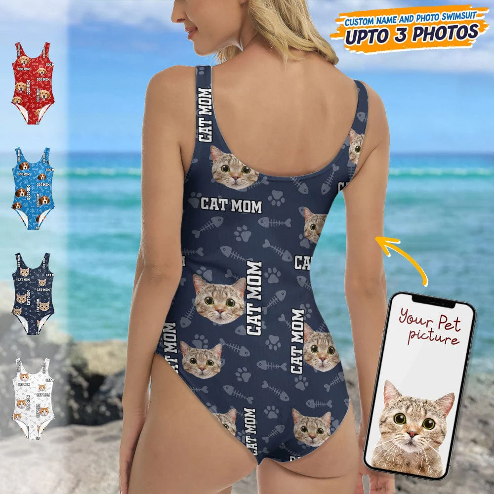 Custom Cat Photo With Accessory Pattern Swimsuit TA29 889002 - Image 8