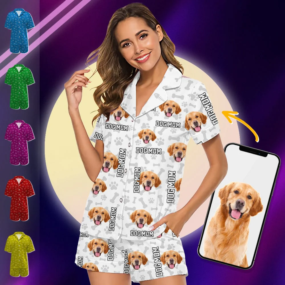 Custom Photo Dog Cat With Dad Mom Text Short Pajamas TA29 889014 - Image 4