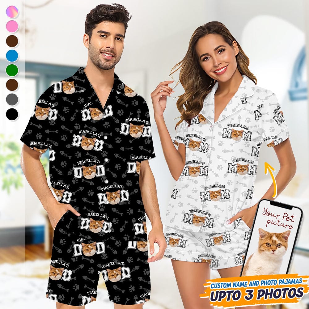 Custom Photo For Cat Dad Cat Mom Short Pajamas TA29 889029 - Image 4