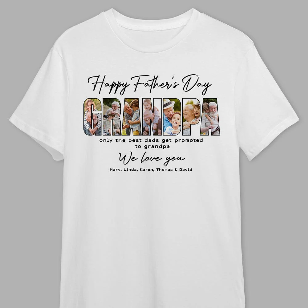 Custom Photo Happy Father's Day Only The Best Dads Get Promoted Bright Shirt TA29 889030