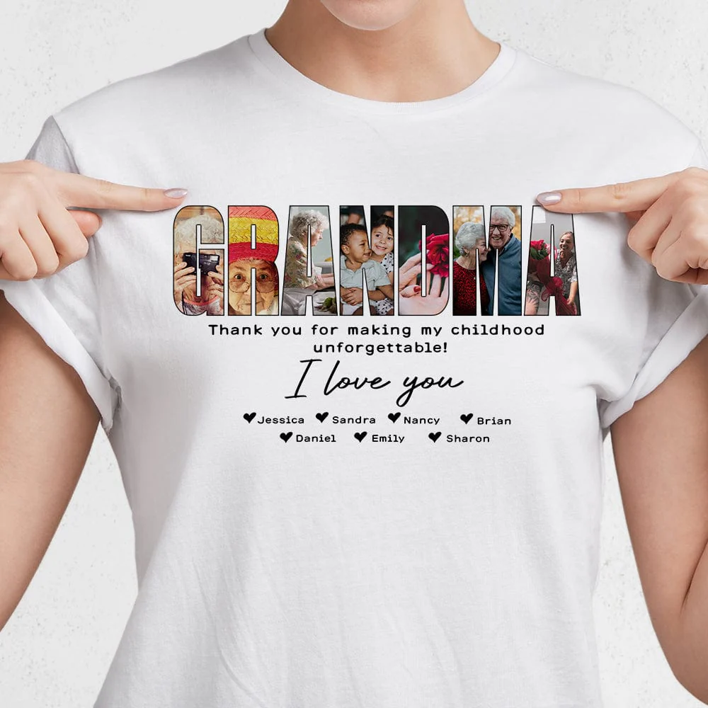 Custom Photo Grandma Gift From Grandkids Bright Shirt N304 889063 - Image 2