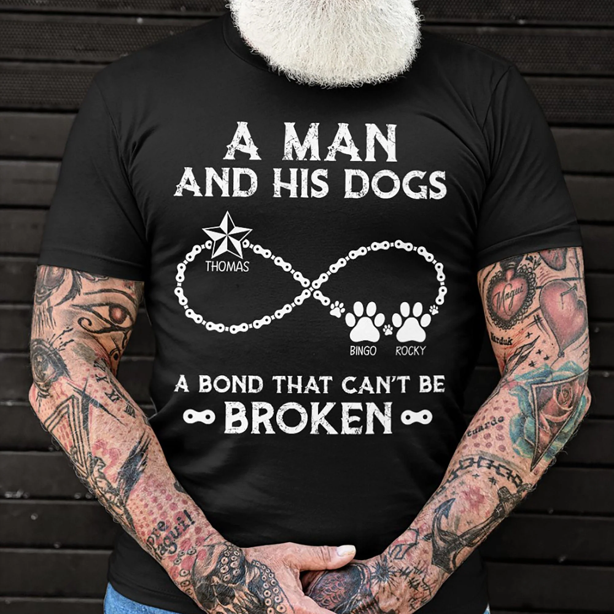 A Man And His Dog A Bond That Can't Be Broken Personalized Custom Dog Frontside Shirt C455 - Image 2