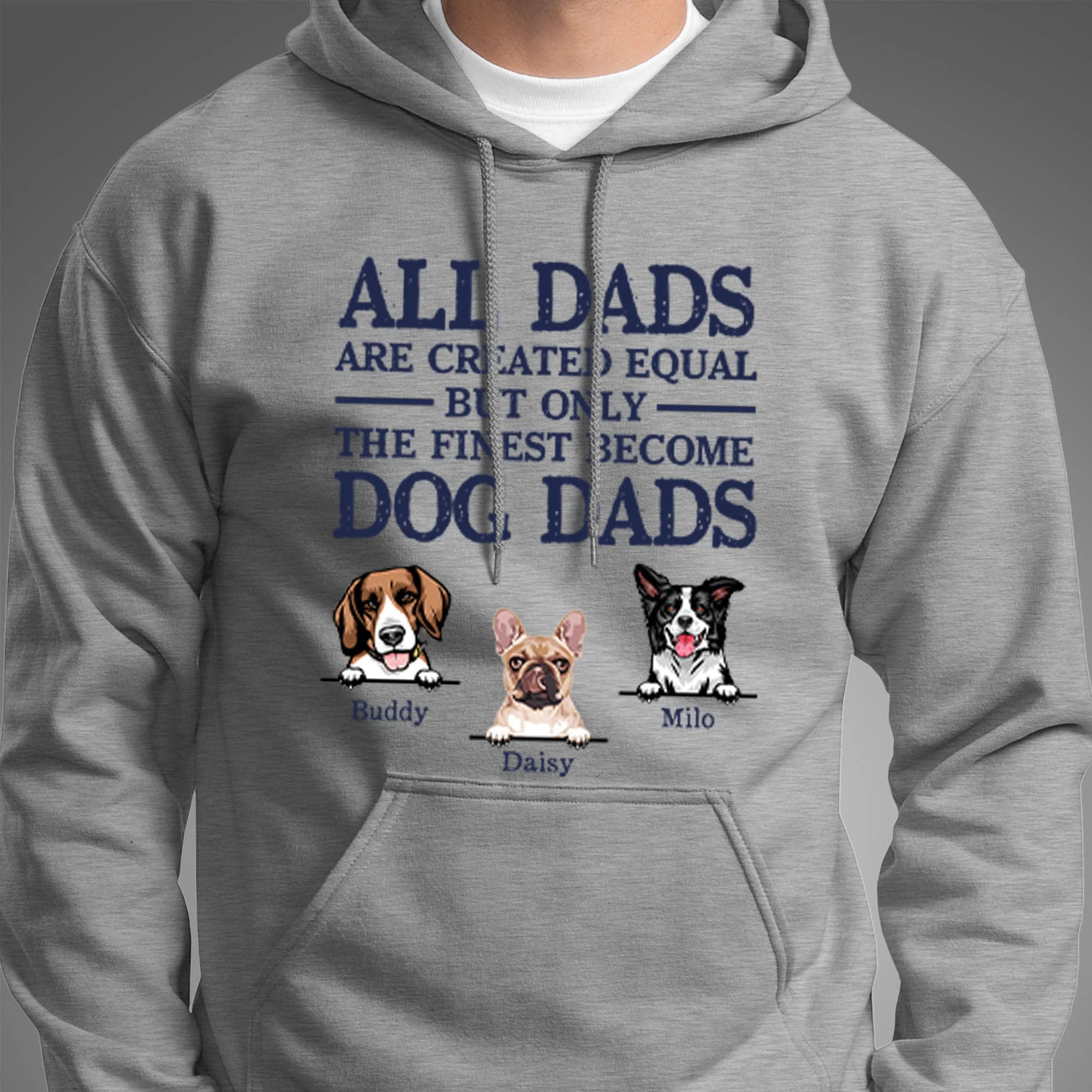 All Dads Are Created Equal Personalized Dog Dad Bright Shirt C264 - Image 3