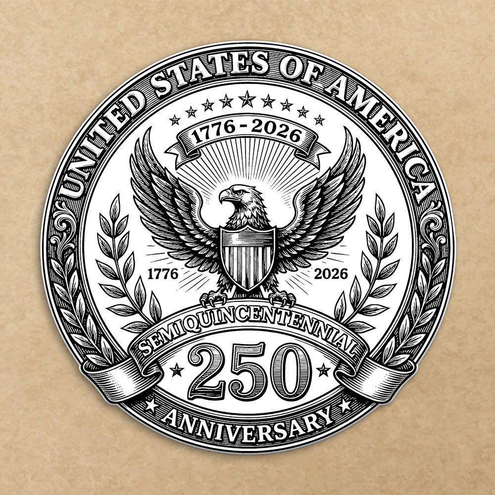 250 Years 1776-2026 Semiquincentennial Eagle America Roll Sticker HA75 920676 - Image 7