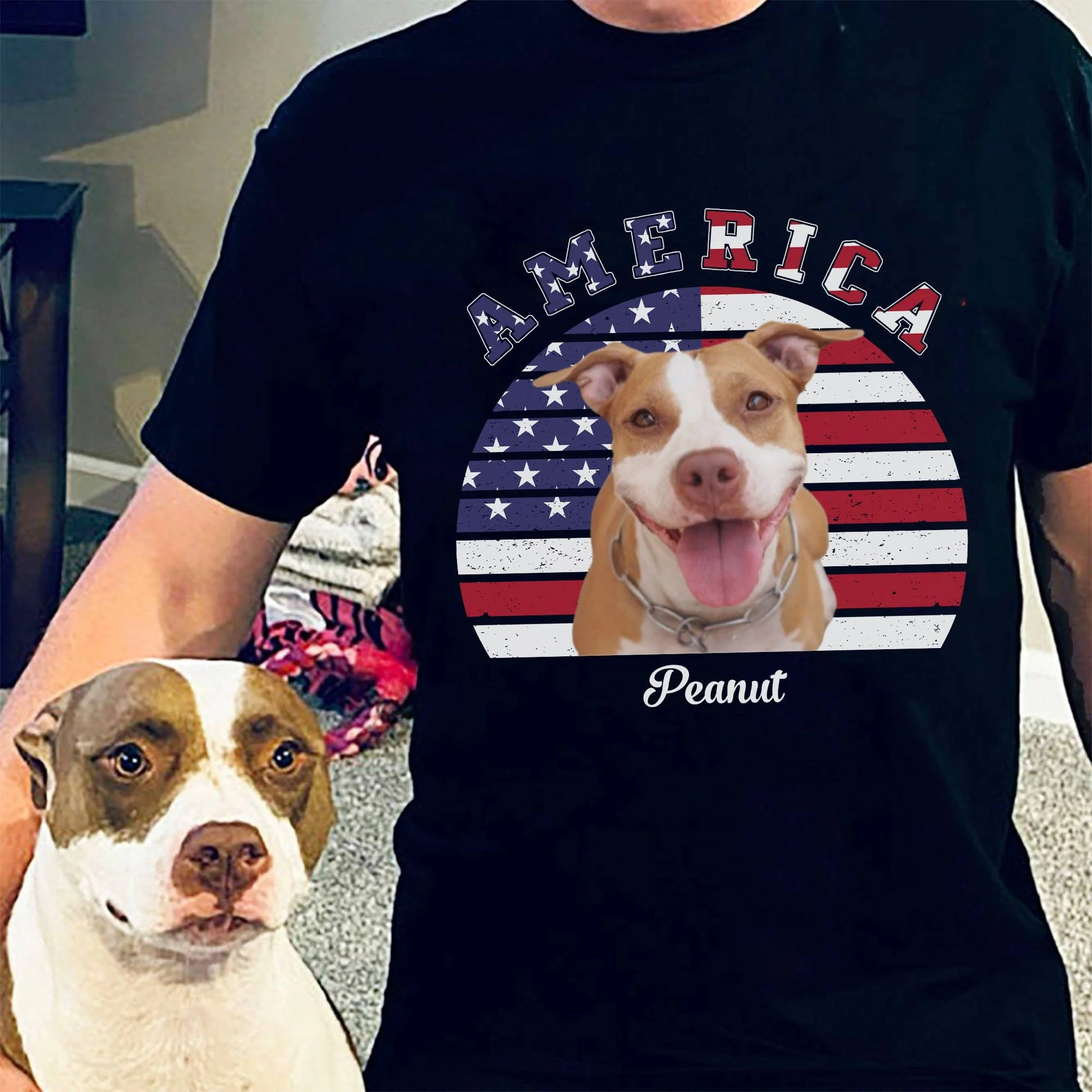 America Personalized Custom Photo Dog Cat Pet Shirt C400 896162 - Image 2