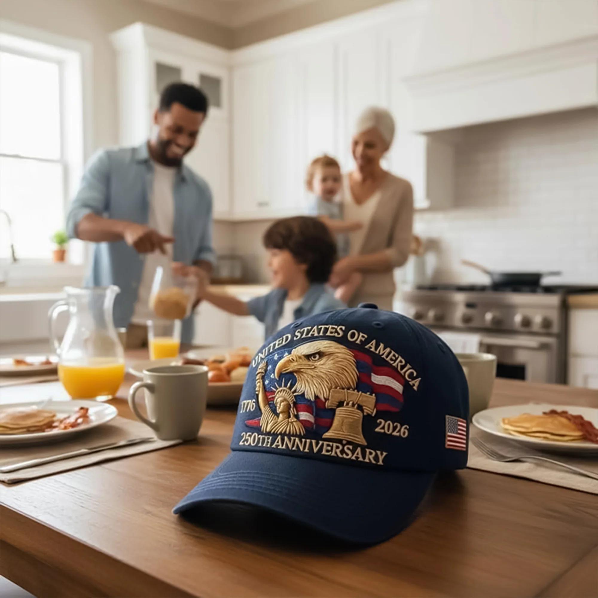 Bald Eagle United States Of America 250th Anniversary Embroidered Cap LM32 897757 - Image 3