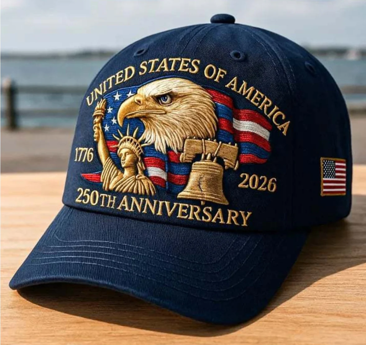 Bald Eagle United States Of America 250th Anniversary Embroidered Cap LM32 897757 - Image 8