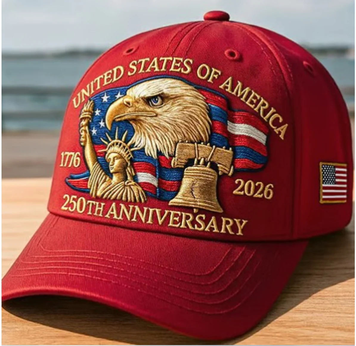 Bald Eagle United States Of America 250th Anniversary Embroidered Cap LM32 897757 - Image 9
