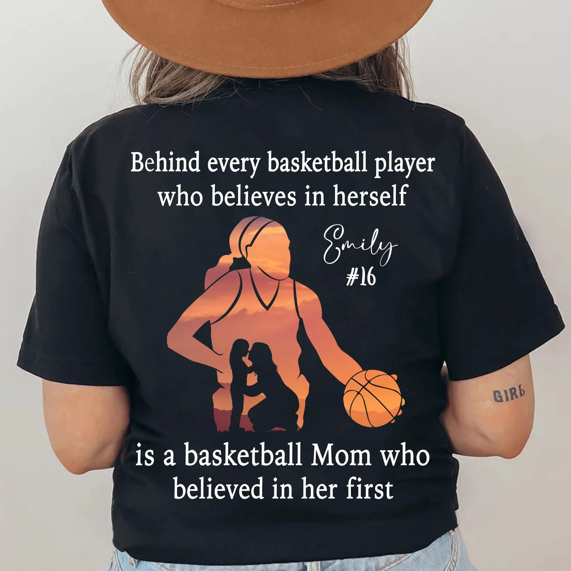 Behind Every Basketball Player Is A Mom/Dad That Believes Personalized Custom Basketball Shirts Backside C500