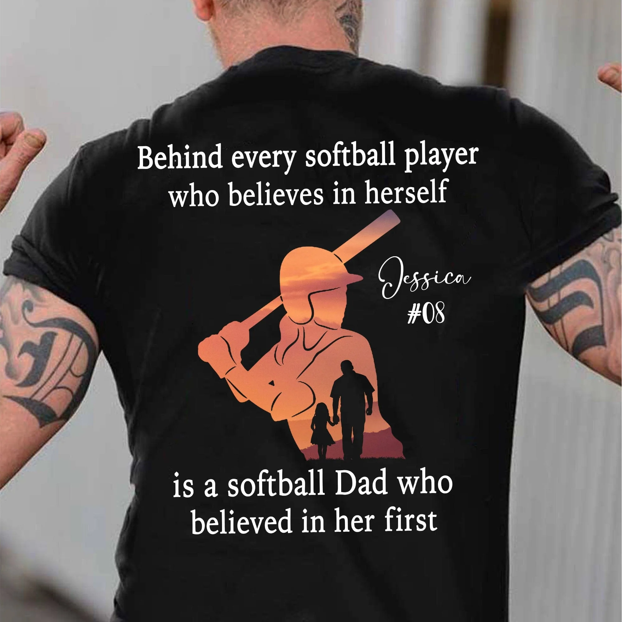 Behind Every Softball Player Is A Mom/Dad That Believes Personalized Custom Softball Shirts Backside C500 - Image 2