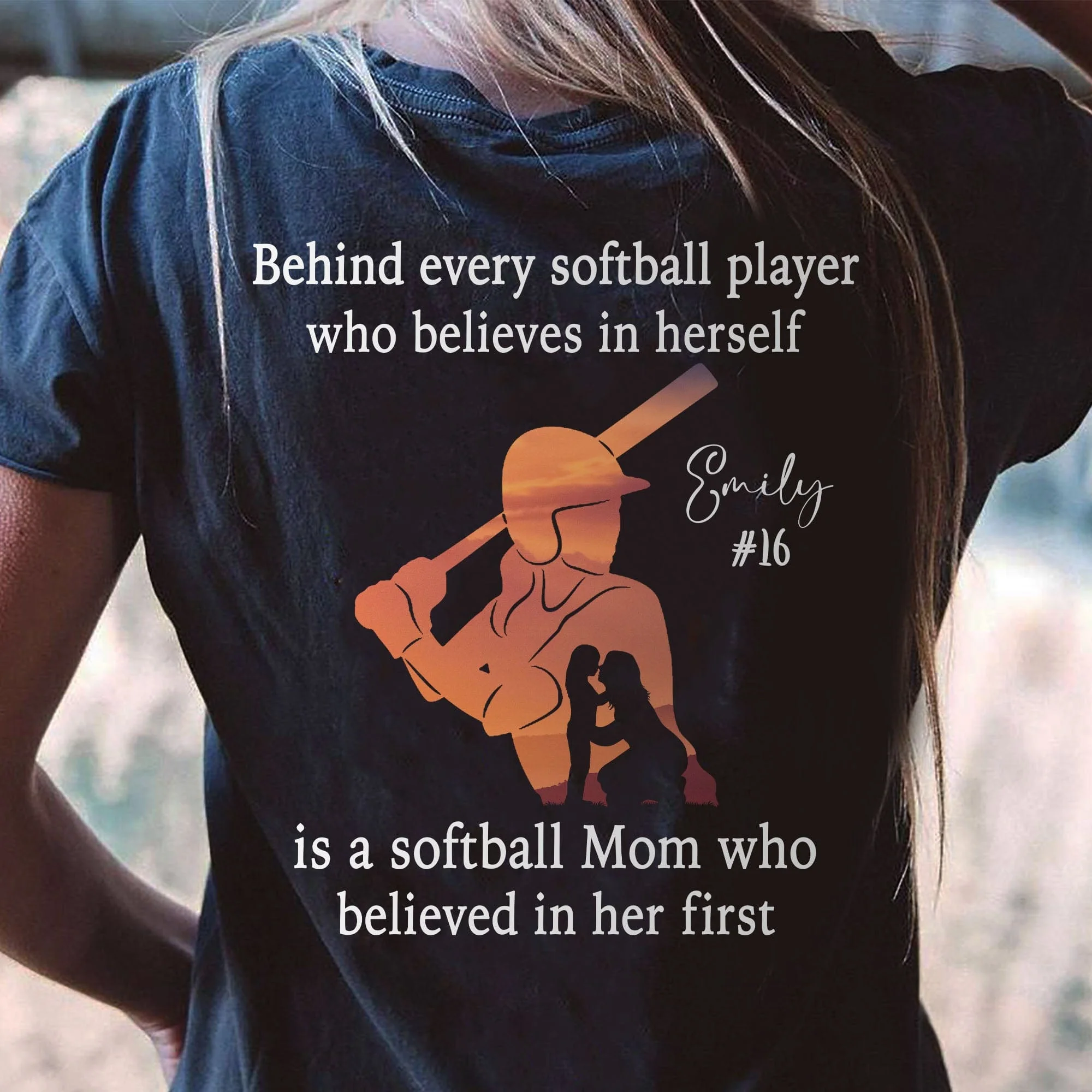 Behind Every Softball Player Is A Mom/Dad That Believes Personalized Custom Softball Shirts Backside C500 - Image 3