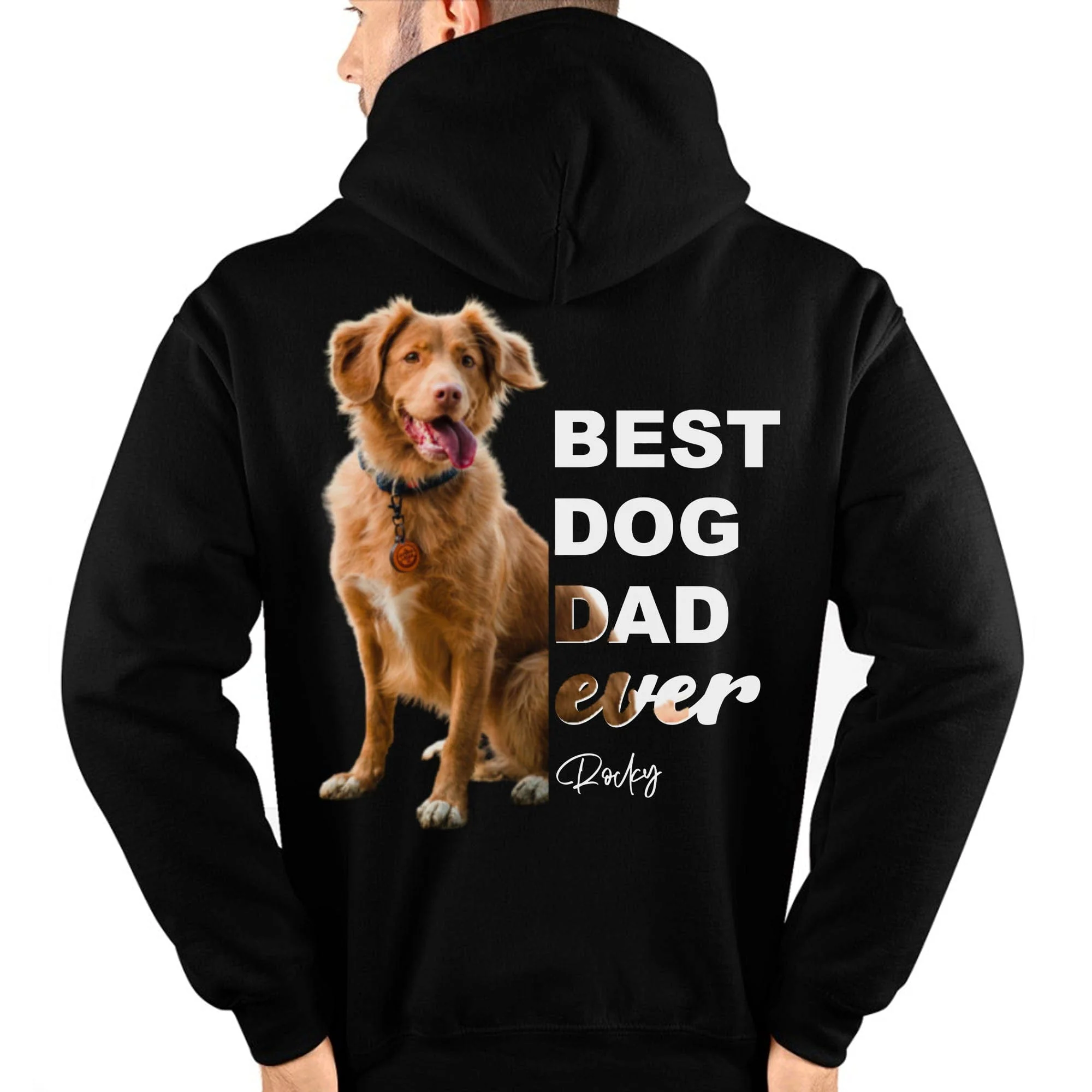 Best Dog Dad Ever Personalized Custom Photo Dog Backside Shirt C461 - Image 3