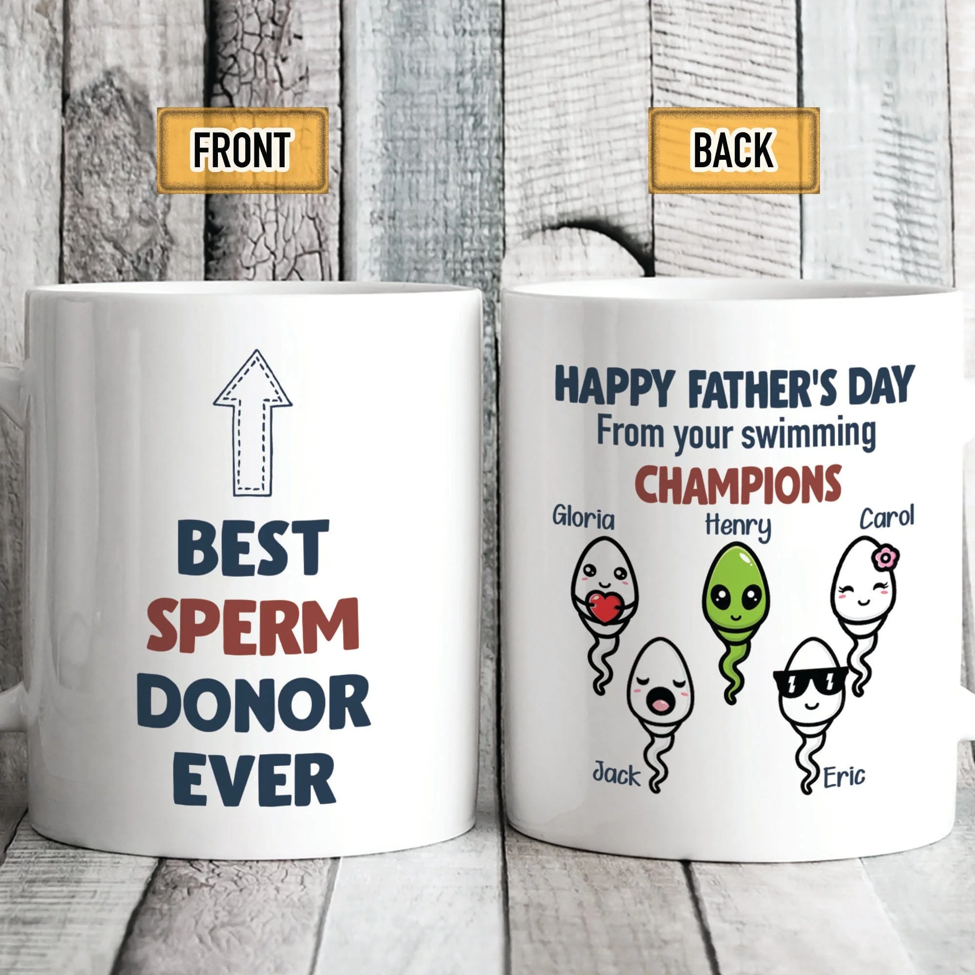 Best Sperm Donor Ever Personalized Custom Father's Day Mug C313 - Image 2
