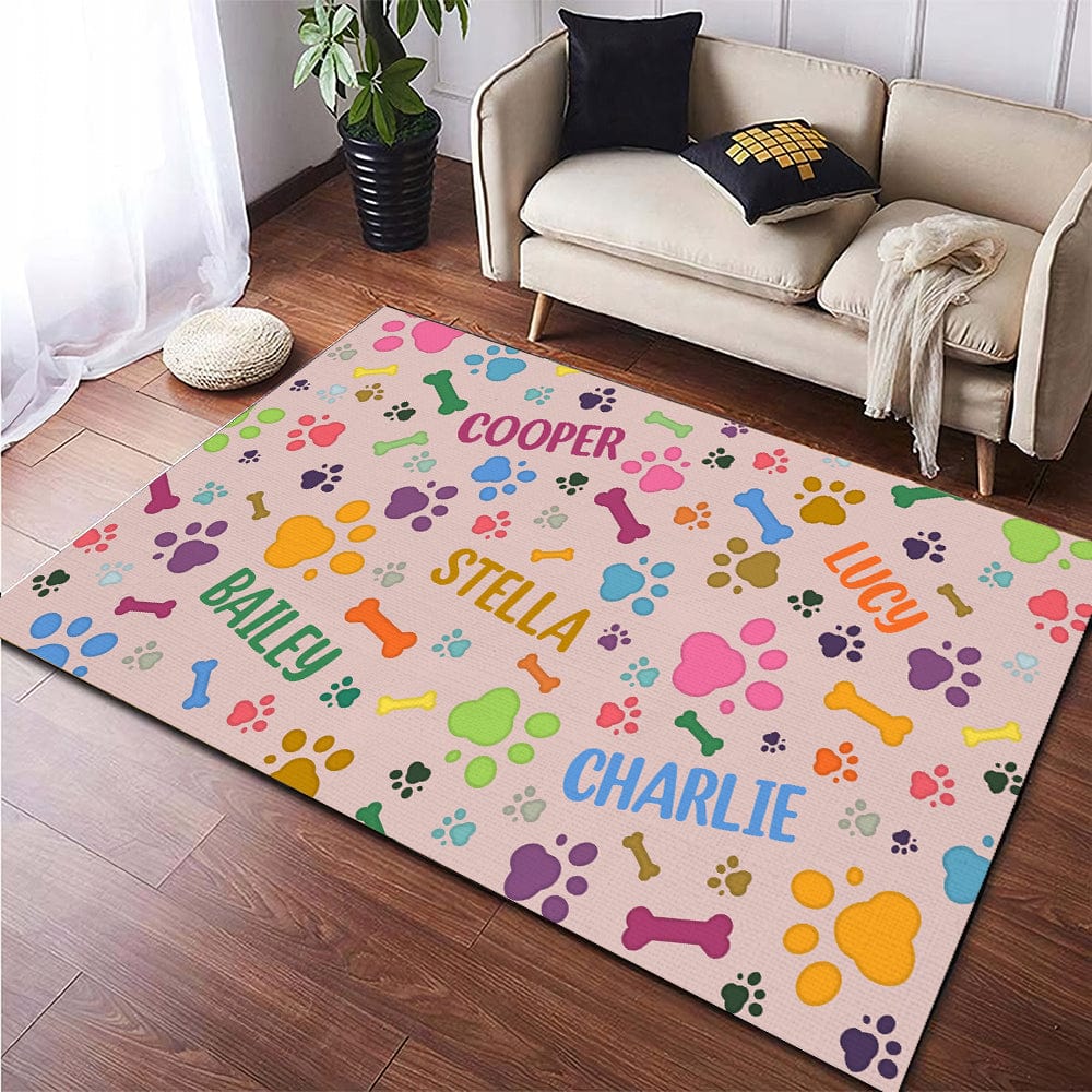 Bones And Paws Dog Premium Rug Personalized Gift TA29 890021