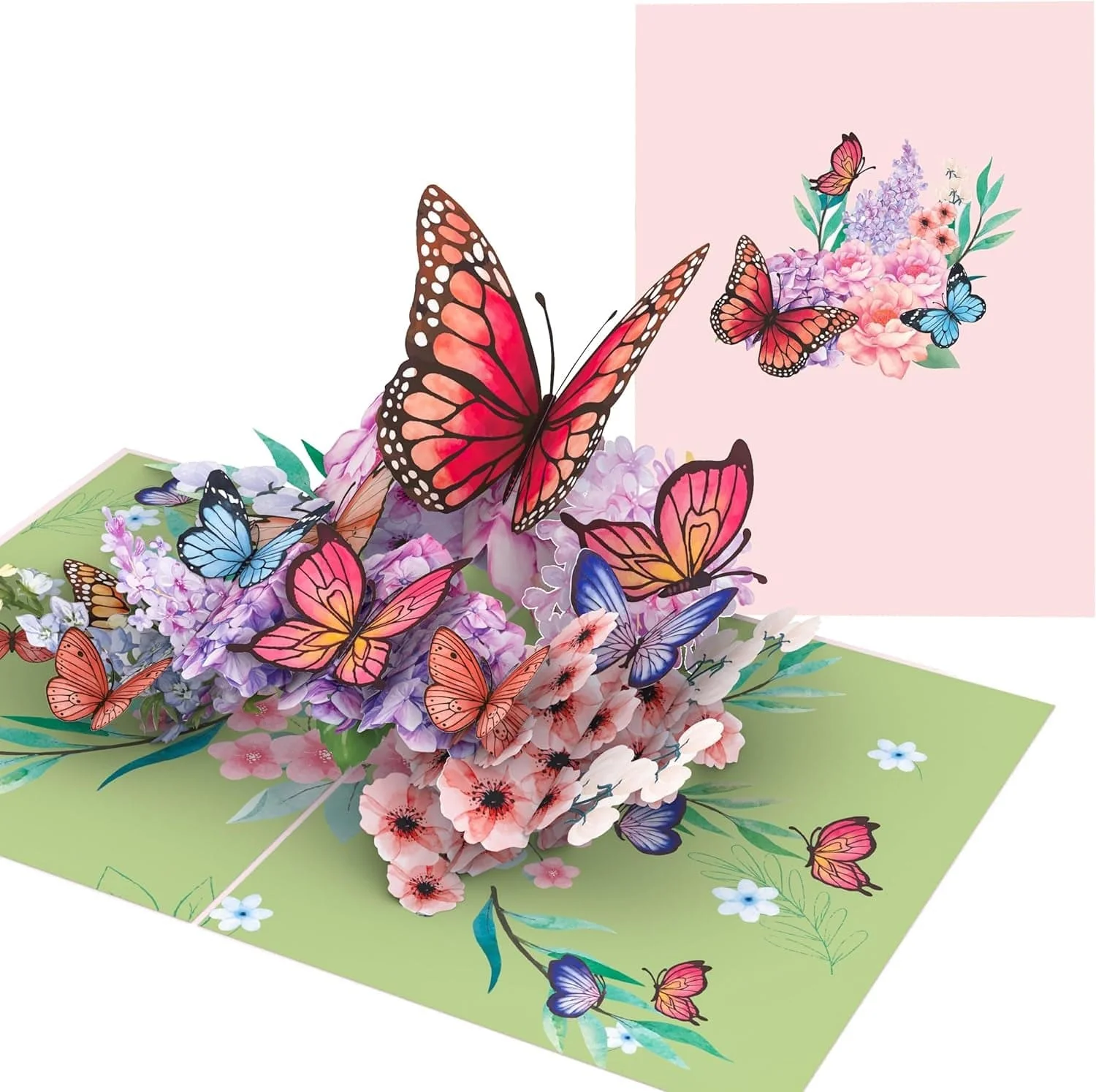 Butterflies on Flowers Pop up Mother'S Day Card - 3D Anniversary, Valentine'S Day Card, Thank You, Happy Birthday - for Mom, for Wife, for Daughter, for Sister