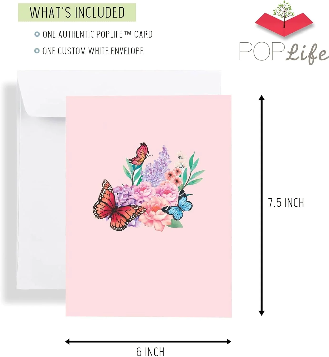 Butterflies on Flowers Pop up Mother'S Day Card - 3D Anniversary, Valentine'S Day Card, Thank You, Happy Birthday - for Mom, for Wife, for Daughter, for Sister - Image 2