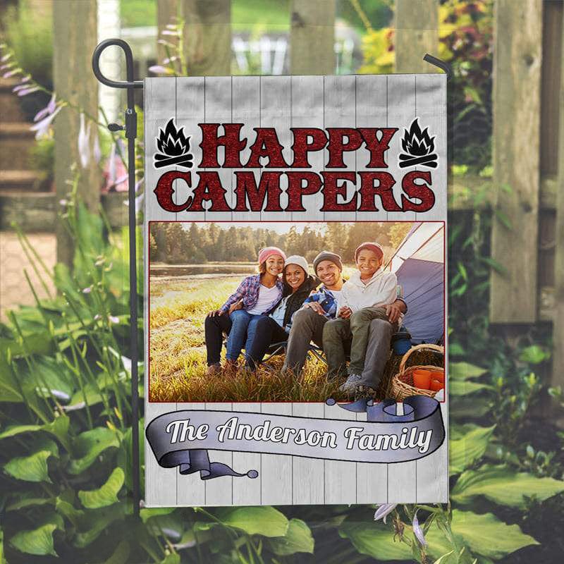 Happy Campers Garden Flag Upload Image, Gift For Camper HN590 895122