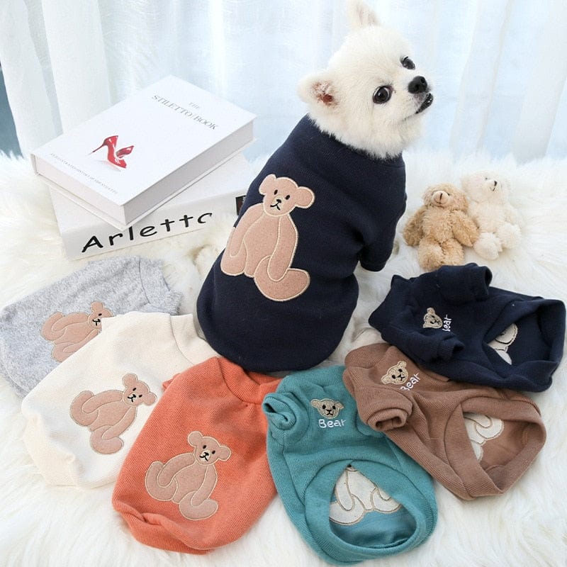 Cartoon Bear Dog Hoodies Cute Cotton Pet Dogs Clothes